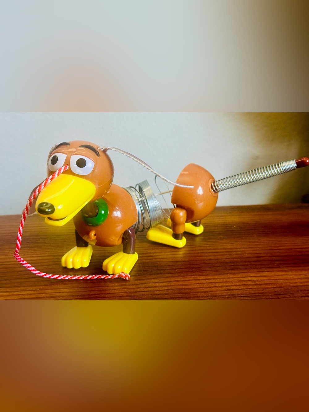 Pull-Along Squeaky Dachshund Toy in Brown and Yellow